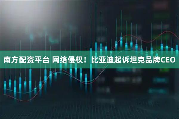南方配资平台 网络侵权！比亚迪起诉坦克品牌CEO
